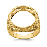 13 mm 14k Yellow Gold coin bezel ring for Mexican 2 Peso Peso — additional image