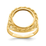 13 mm 14k Yellow Gold coin bezel ring for Mexican 2 Peso Peso — additional image