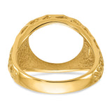 13 mm 14k Yellow Gold coin bezel ring for Mexican 2 Peso Peso — additional image