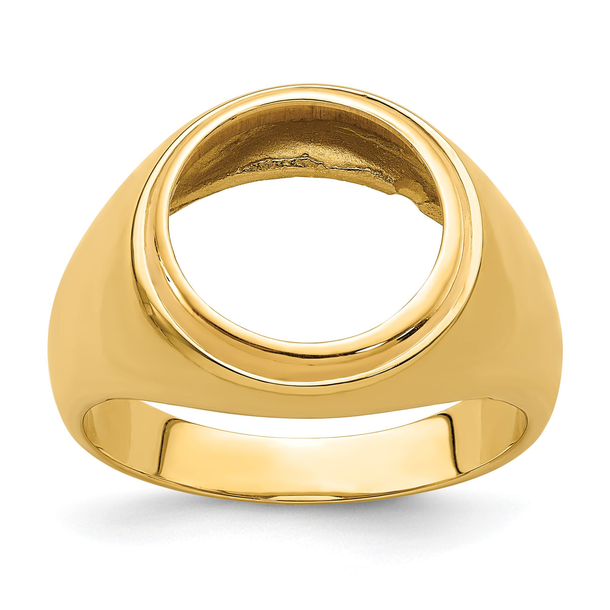 13 mm 14k Yellow Gold coin bezel ring for Mexican 2 Peso Peso — additional image