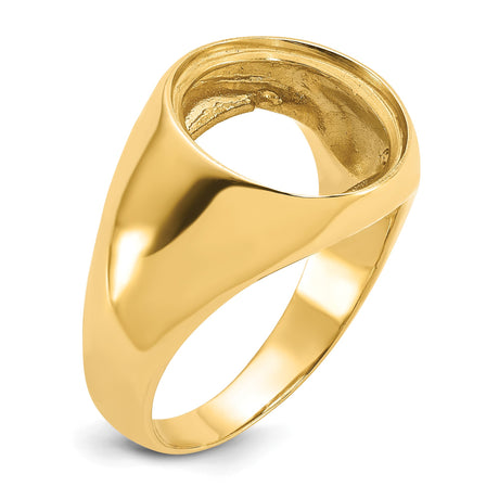 13 mm 14k Yellow Gold coin bezel ring for Mexican 2 Peso Peso — additional image