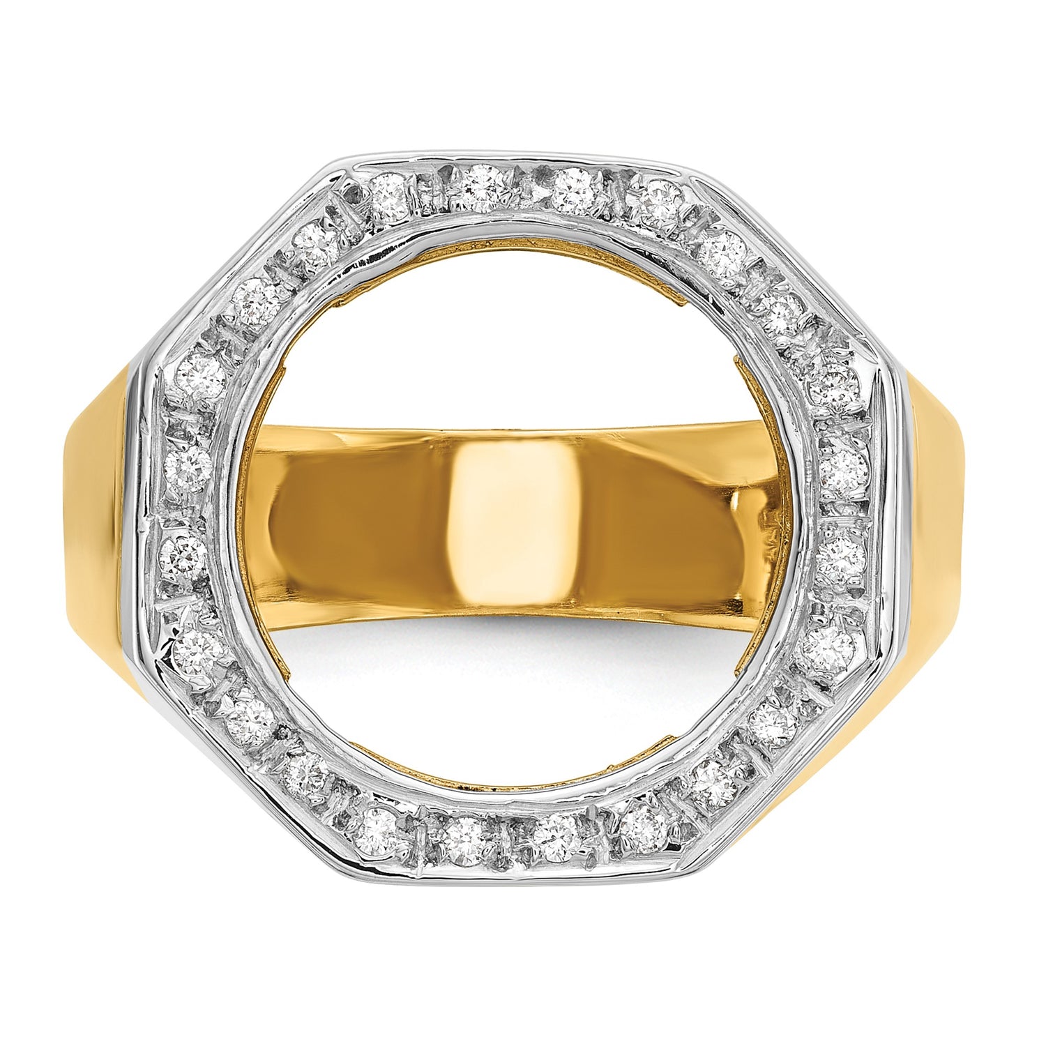 13 mm 14k Multi-Tone Gold coin bezel ring for Mexican 2 Peso Peso — additional image