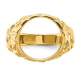 13 mm 14k Yellow Gold coin bezel ring for Mexican 2 Peso Peso — additional image
