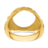 13 mm 14k Yellow Gold coin bezel ring for Mexican 2 Peso Peso — additional image