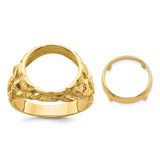 13 mm 14k Yellow Gold coin bezel ring for Mexican 2 Peso Peso