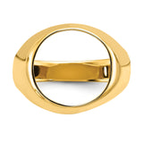 13 mm 14k Yellow Gold coin bezel ring for Mexican 2 Peso Peso — additional image