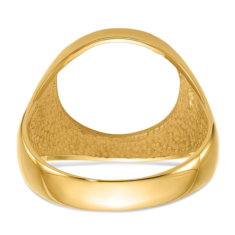 13 mm 14k Yellow Gold coin bezel ring for Mexican 2 Peso Peso — additional image
