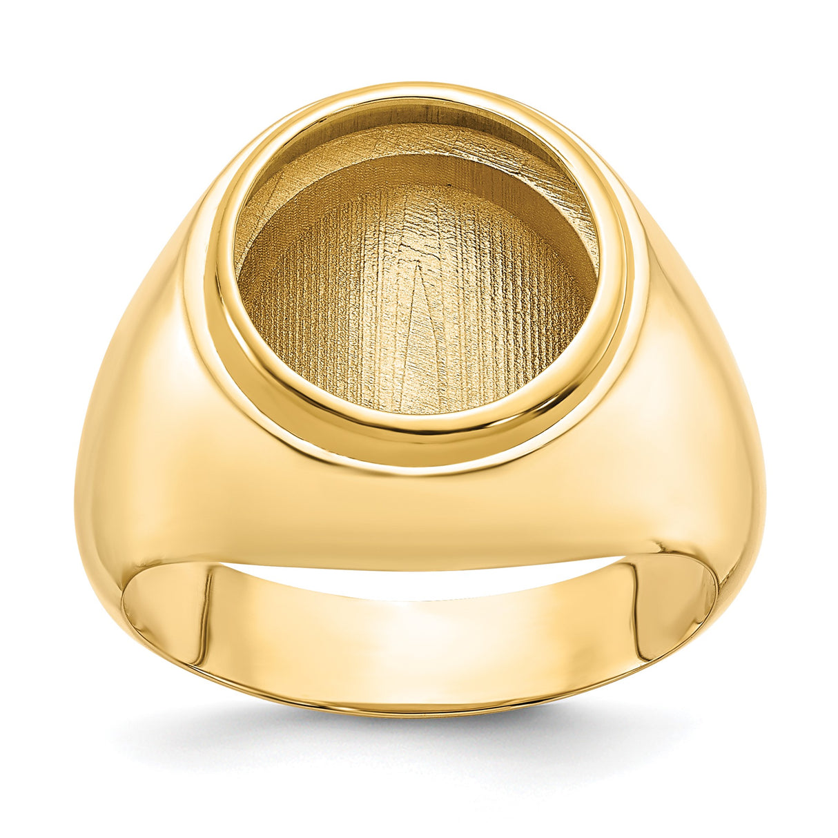 13 mm 14k Yellow Gold coin bezel ring for Mexican 2 Peso Peso — additional image