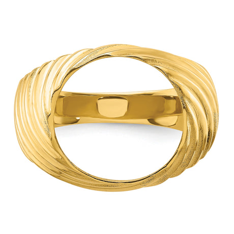 13 mm 14k Yellow Gold coin bezel ring for Mexican 2 Peso Peso — additional image