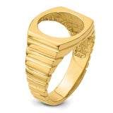 13 mm 14k Yellow Gold coin bezel ring for Mexican 2 Peso Peso — additional image