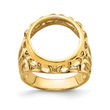 13 mm 14k Yellow Gold coin bezel ring for Mexican 2 Peso Peso — additional image