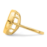 13 mm 14k Yellow Gold coin bezel ring for Mexican 2 Peso Peso — additional image