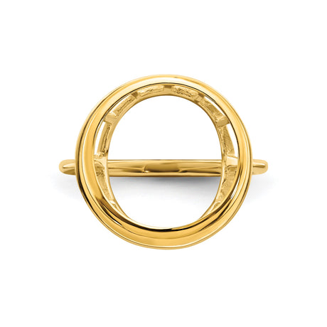 13 mm 14k Yellow Gold coin bezel ring for Mexican 2 Peso Peso — additional image