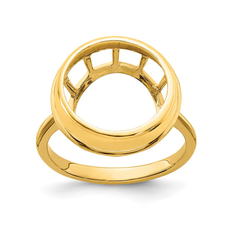 13 mm 14k Yellow Gold coin bezel ring for Mexican 2 Peso Peso — additional image