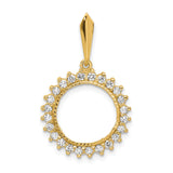 13 mm 14k Multi-Tone Gold coin bezel for Mexican 2 Peso Peso