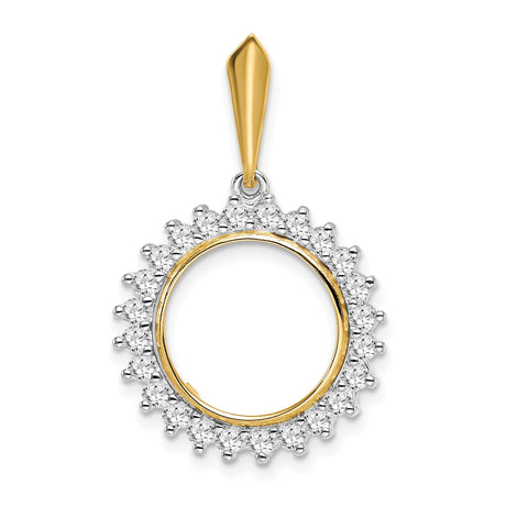 13 mm 14k Multi-Tone Gold coin bezel for Mexican 2 Peso Peso