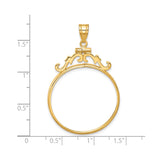 28 mm 14k Yellow Gold coin bezel for Mexican 20 Peso Peso — size reference (ruler)