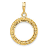 16 mm 14k Yellow Gold coin bezel for Mexican 2.5 Peso Peso