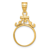 16 mm 14k Yellow Gold coin bezel for Mexican 2.5 Peso Peso