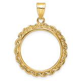 19 mm 14k Yellow Gold coin bezel for Mexican 5 Peso Peso