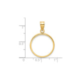 19 mm 14k Yellow Gold coin bezel for Mexican 5 Peso Peso — size reference (ruler)