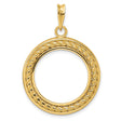 19 mm 14k Yellow Gold coin bezel for Mexican 5 Peso Peso