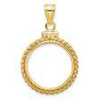 19 mm 14k Yellow Gold coin bezel for Mexican 5 Peso Peso