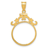 19 mm 14k Yellow Gold coin bezel for Mexican 5 Peso Peso