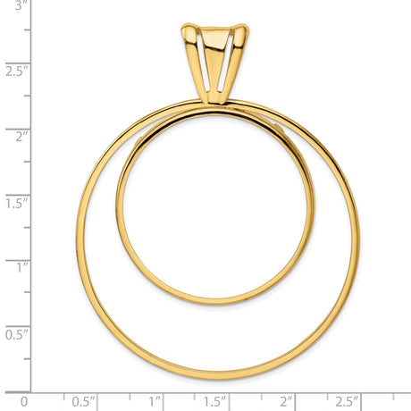 37 mm 14k Yellow Gold coin bezel for Mexican 50 Peso Peso — size reference (ruler)