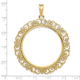 37 mm 14k Yellow Gold coin bezel for Mexican 50 Peso Peso — size reference (ruler)