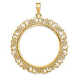 37 mm 14k Yellow Gold coin bezel for Mexican 50 Peso Peso