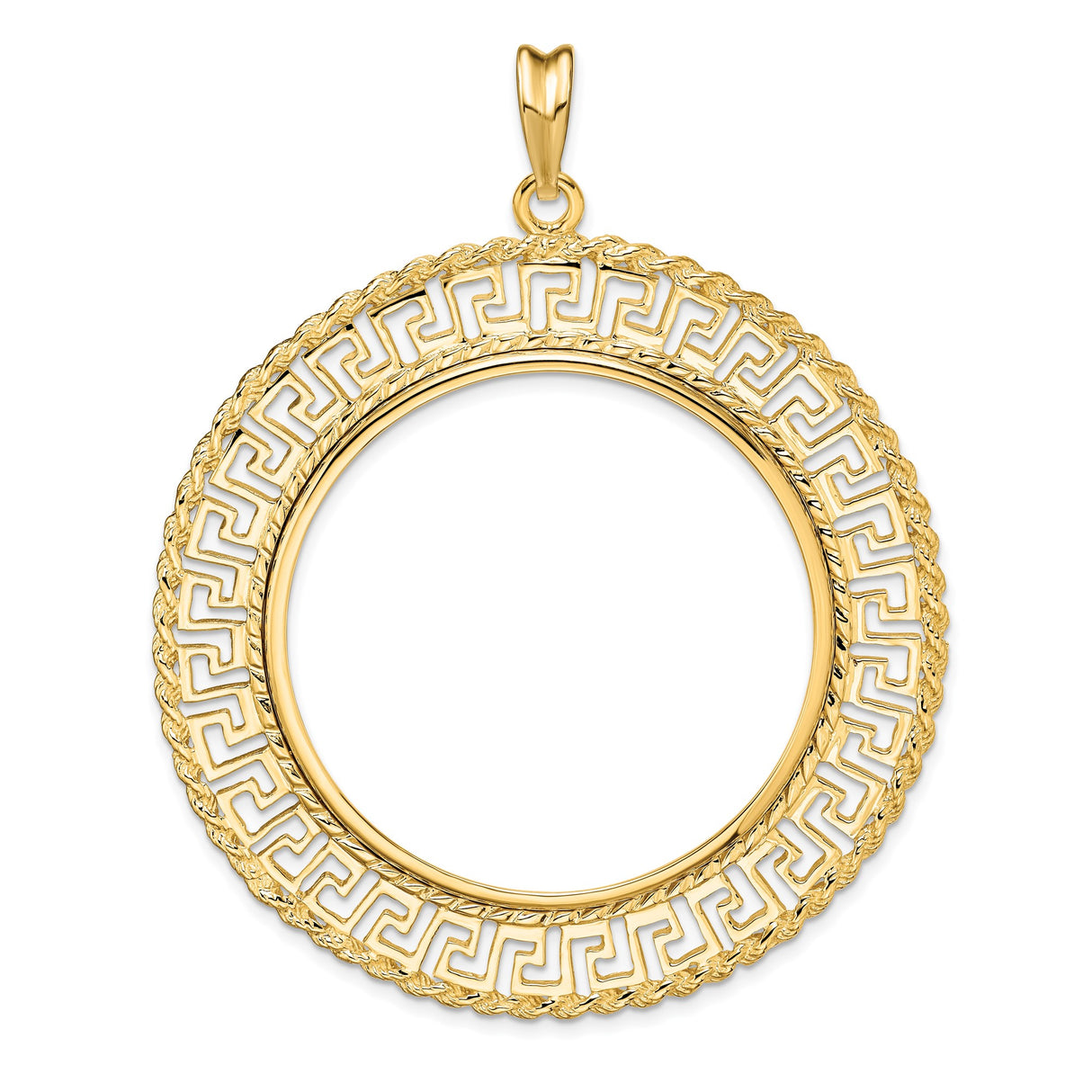 37 mm 14k Yellow Gold coin bezel for Mexican 50 Peso Peso