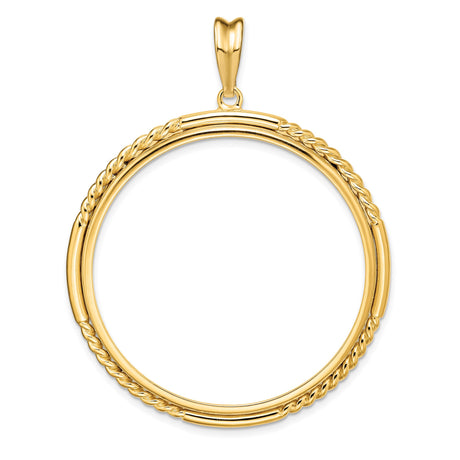 37 mm 14k Yellow Gold coin bezel for Mexican 50 Peso Peso