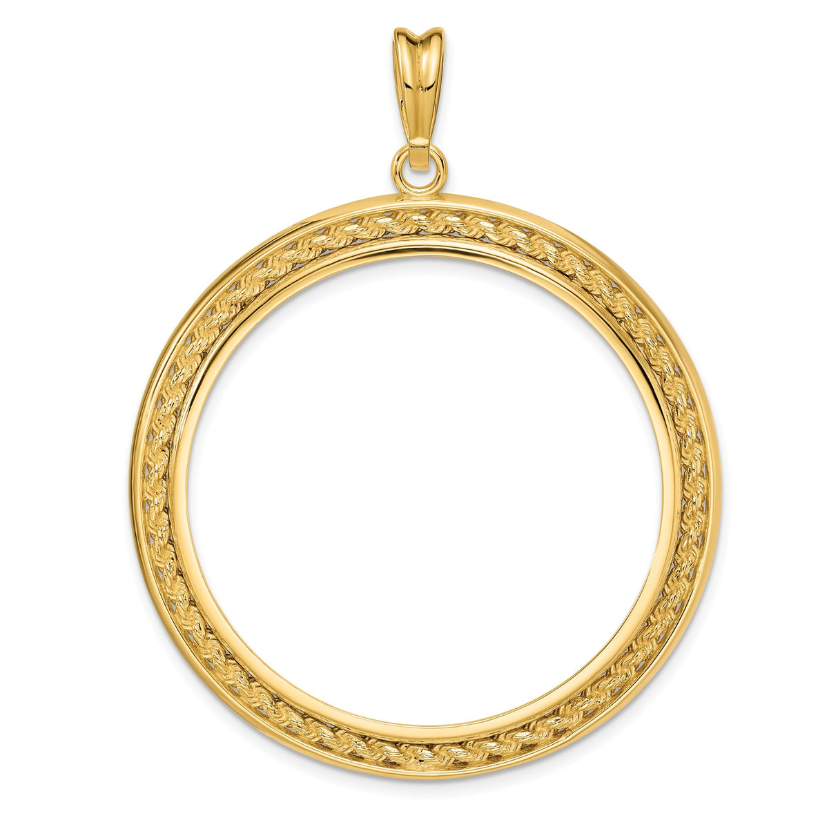 37 mm 14k Yellow Gold coin bezel for Mexican 50 Peso Peso
