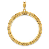 37 mm 14k Yellow Gold coin bezel for Mexican 50 Peso Peso