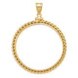 37 mm 14k Yellow Gold coin bezel for Mexican 50 Peso Peso