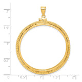 37 mm 14k Yellow Gold coin bezel for Mexican 50 Peso Peso — size reference (ruler)