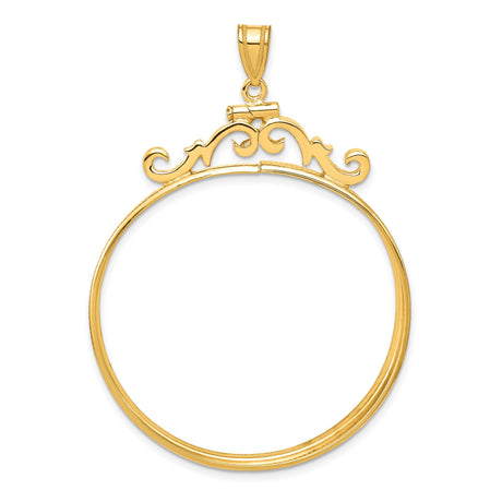 37 mm 14k Yellow Gold coin bezel for Mexican 50 Peso Peso