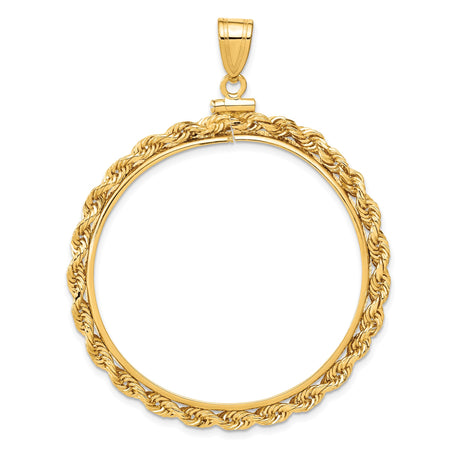 37 mm 14k Yellow Gold coin bezel for Mexican 50 Peso Peso