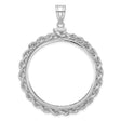 37 mm 14k White Gold coin bezel for Mexican 50 Peso Peso