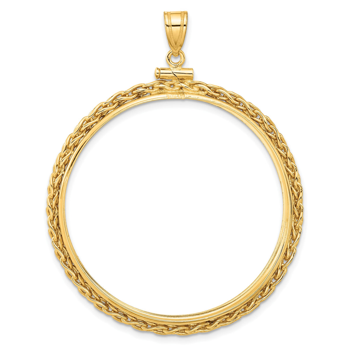 37 mm 14k Yellow Gold coin bezel for Mexican 50 Peso Peso — additional image