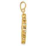 14k Yellow Gold coin bezel for Isle of Man Cat — alternate view