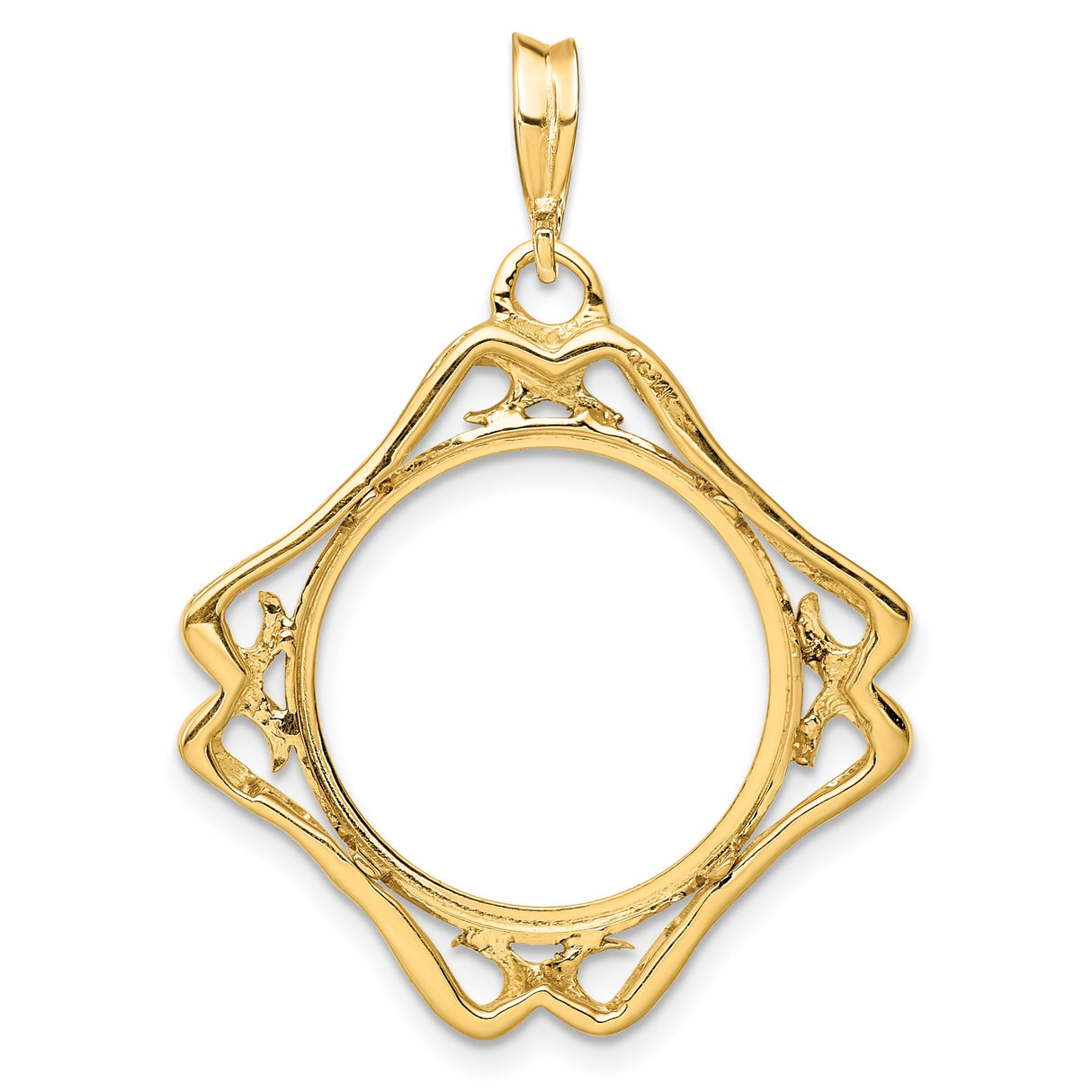 14k Yellow Gold coin bezel for Isle of Man Cat — additional image