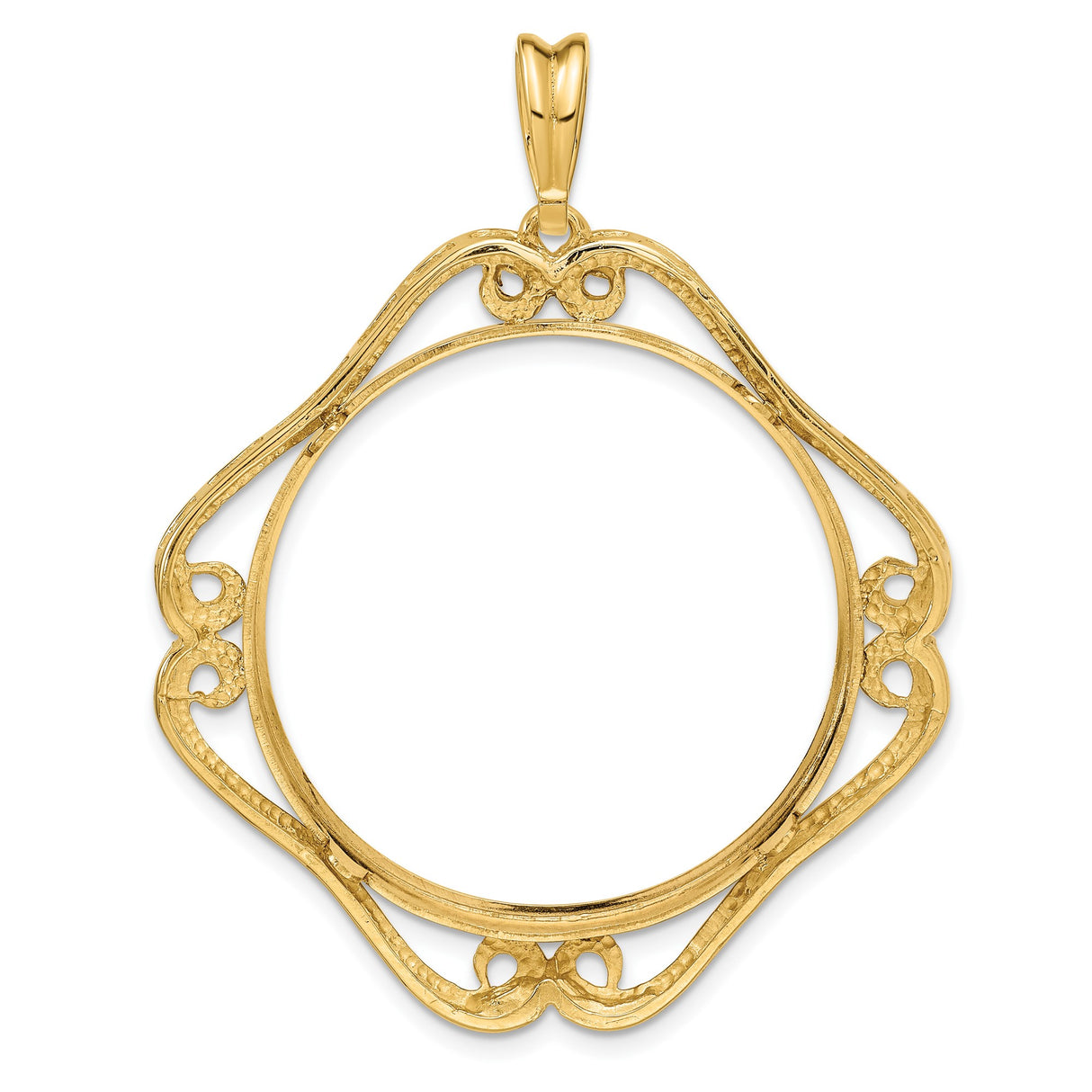 14k Yellow Gold coin bezel for Isle of Man 1/2 Crown Cat — additional image