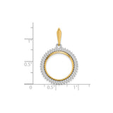 14k Multi-Tone Gold coin bezel for Australian $15 Koala — size reference (ruler)