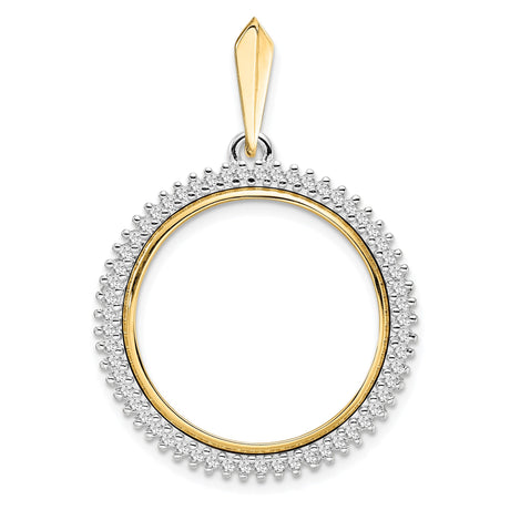 14k Multi-Tone Gold coin bezel for US $25 American Eagle Platinum