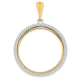 14k Multi-Tone Gold coin bezel for Isle of Man 1/2 Crown Cat
