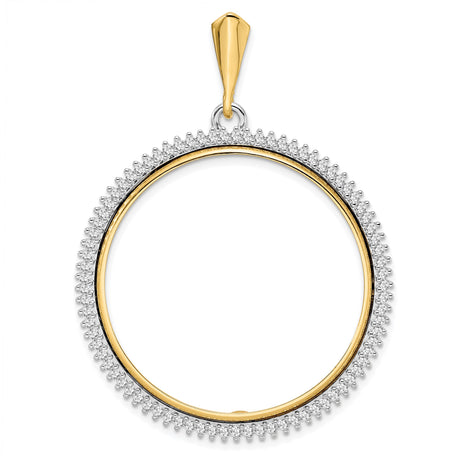 14k Multi-Tone Gold coin bezel for Isle of Man 1 Crown Cat