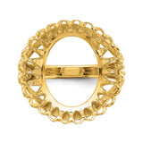 Australian 1/10 oz Gold Kangaroo $15 Coin Bezel Ring Prong Set Polished Wire in 14k Yellow Gold