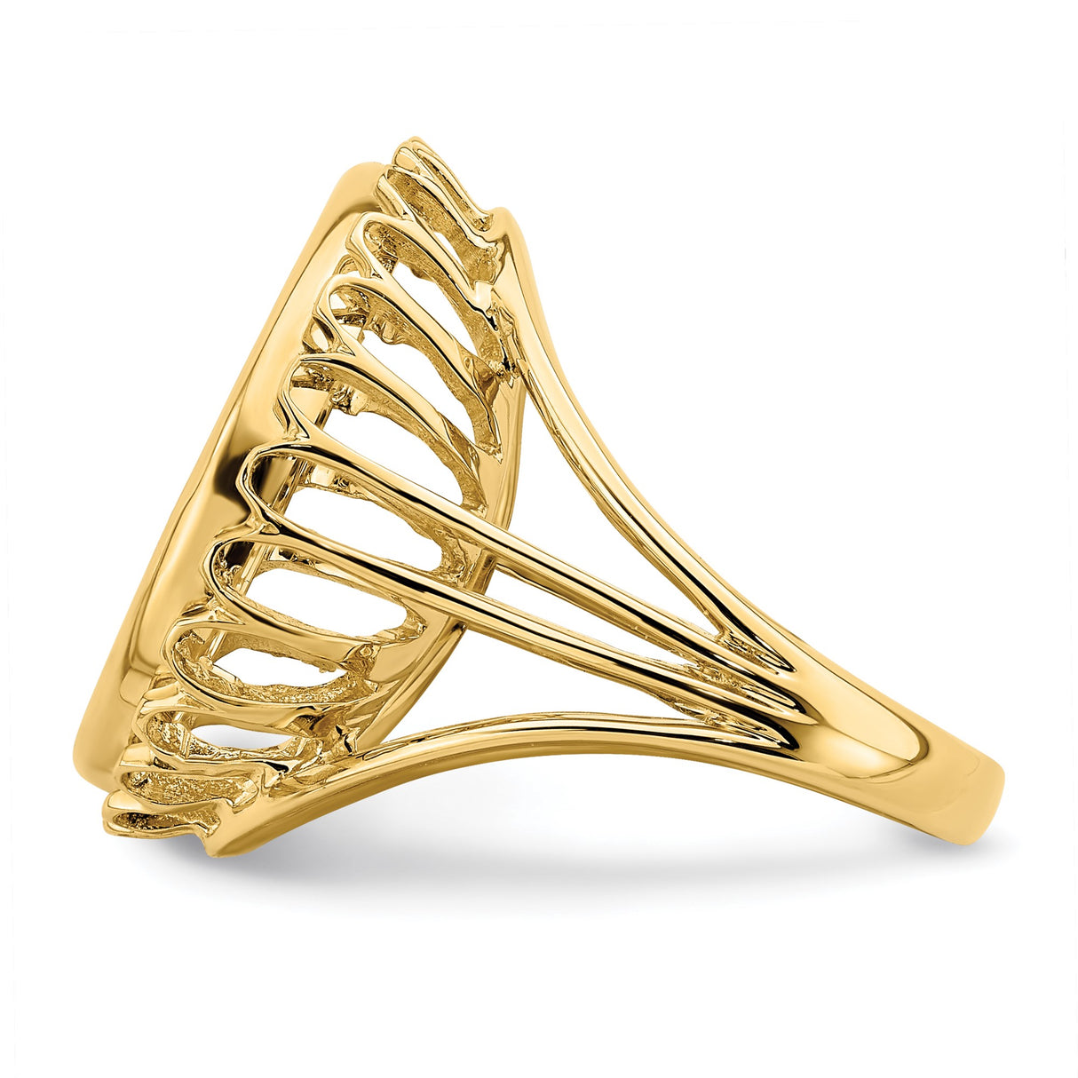 14k Yellow Gold coin bezel for Isle of Man Cat — additional image